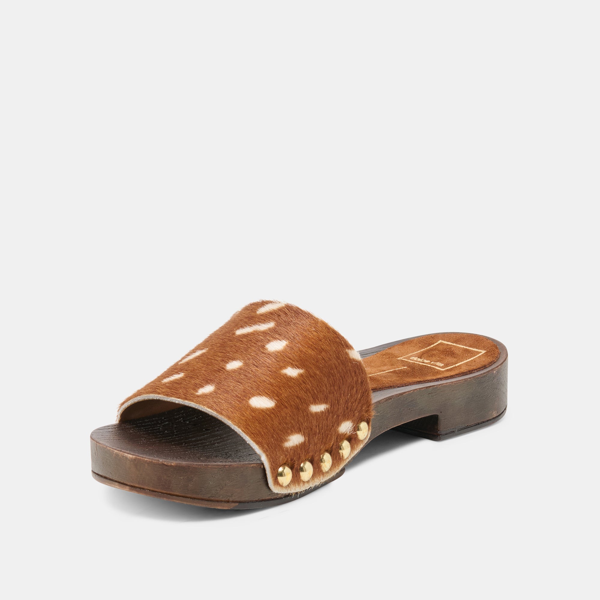 SYMONE SANDALS CHESTNUT CALF HAIR