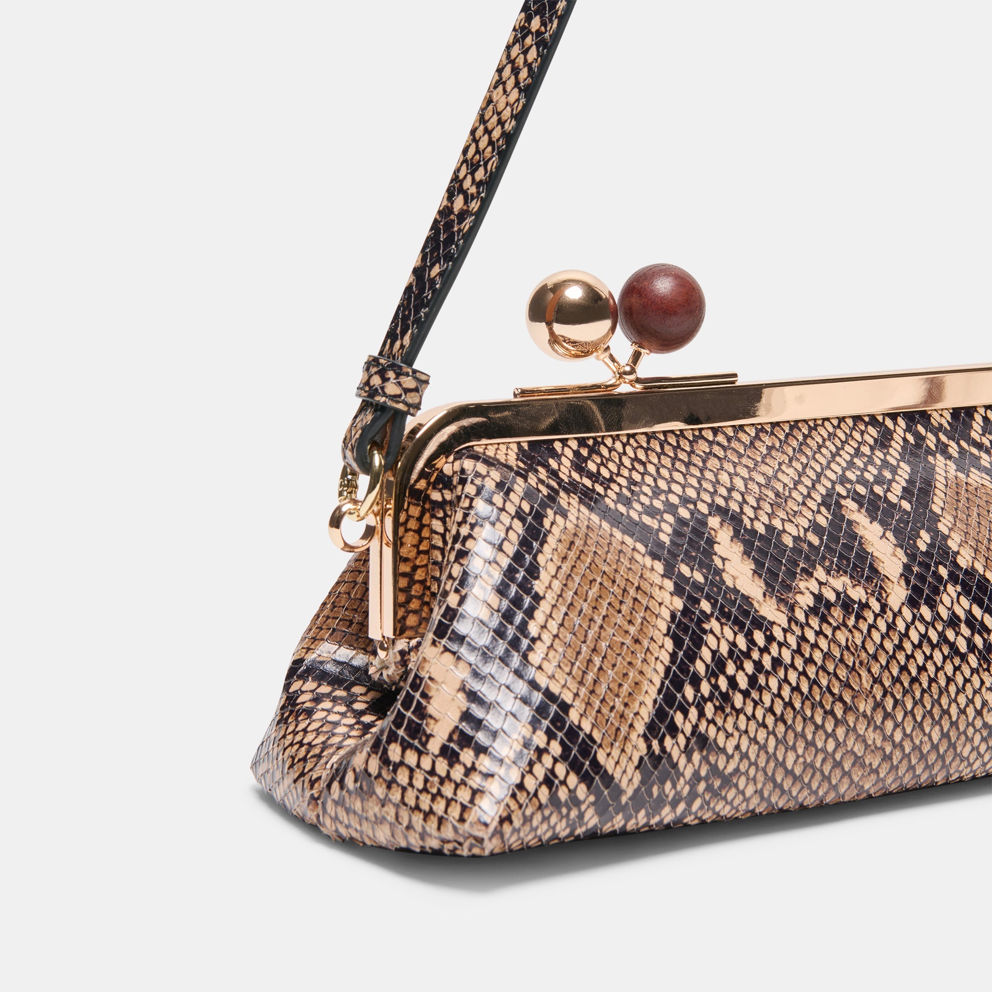 AMBRIAA SHOULDER BAG TAN MULTI SNAKE LEATHER