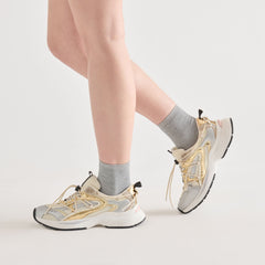 5 PACK LETTUCE EDGE ANKLET SOCKS WHITE GREY