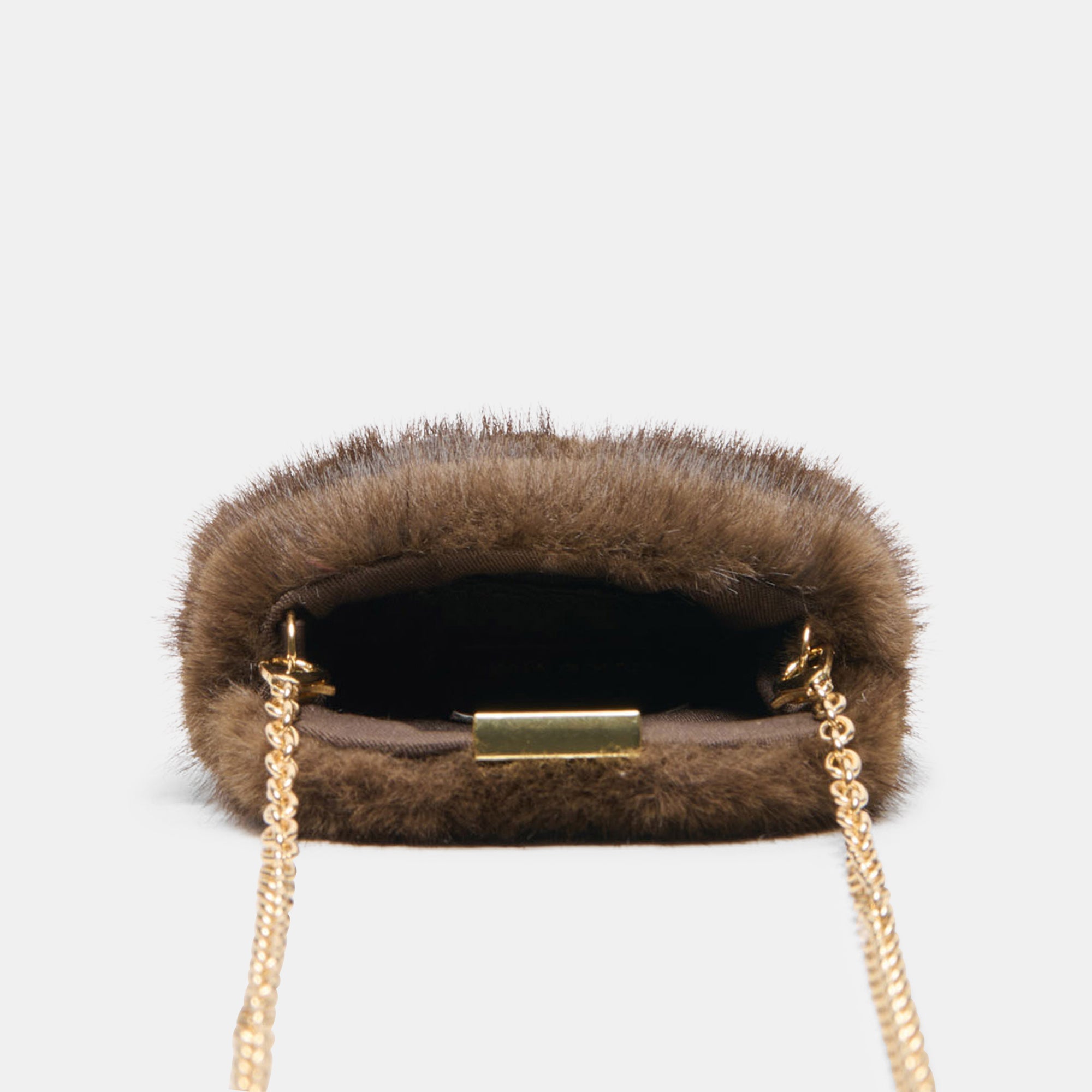 BRINDI CROSSBODY WALLET MINK FAUX FUR