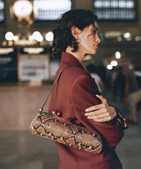 AMBRIAA SHOULDER BAG TAN MULTI SNAKE LEATHER
